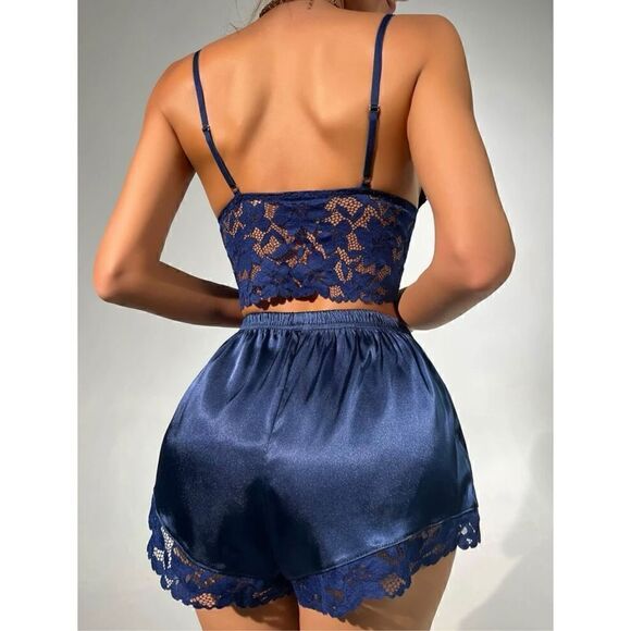 Sexy Push Up Lace Cami Shorts Lingerie Set - Picture 2 of 9